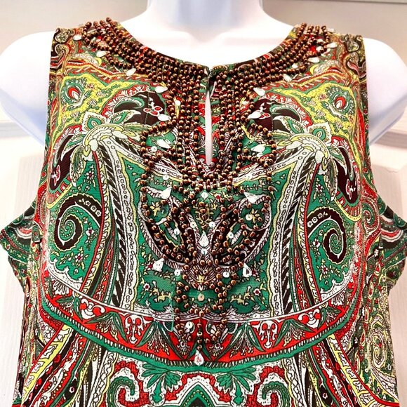 INC International Concepts-Women's Beaded Crystal Sleeveless Tunic Lined XL Top - Picture 2 of 16